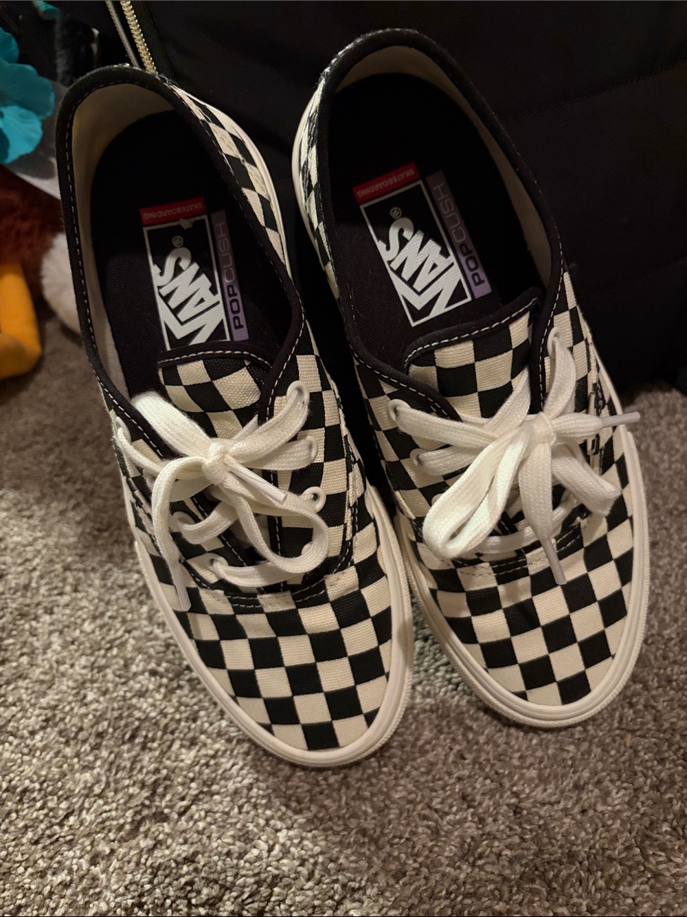 Vans Black & White Checkerboard Lace-Up Sneakers